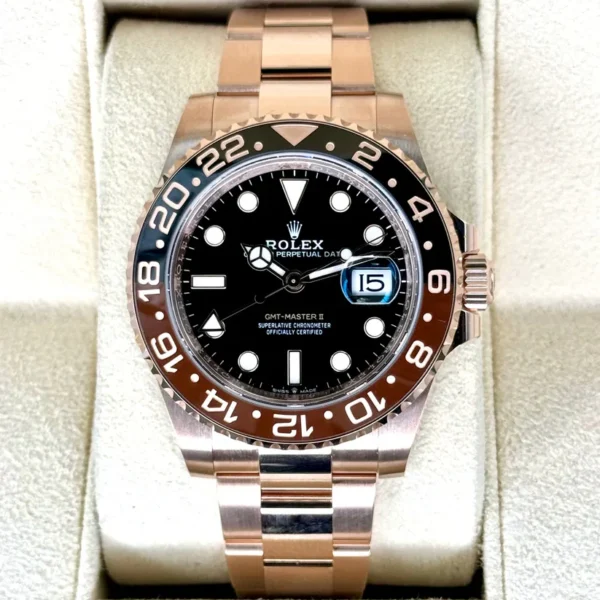 NEW 2025 Rolex GMT-Master II 'Rootbeer' 40mm 126715CHNR 18k Rose Gold Black Dial Oyster Bracelet