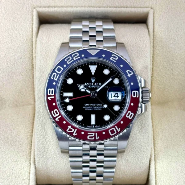 2023 Rolex GMT-Master II 'Pepsi' 40mm 126710BLRO Jubilee Bracelet Stainless Steel Black Dial