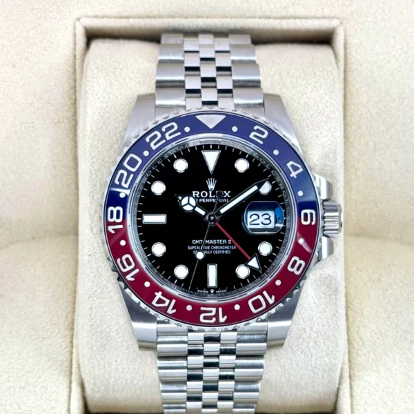 NEW 2024 Rolex GMT-Master II 'Pepsi' 40mm 126710BLRO Jubilee Bracelet Stainless Steel Black Dial