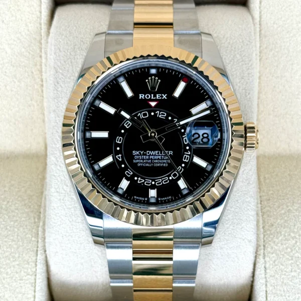 NEW 2025 Rolex Sky-Dweller 42mm 336933 Two-Tone Stainless Steel and 18k Yellow Gold Oyster Bracelet Black Dial