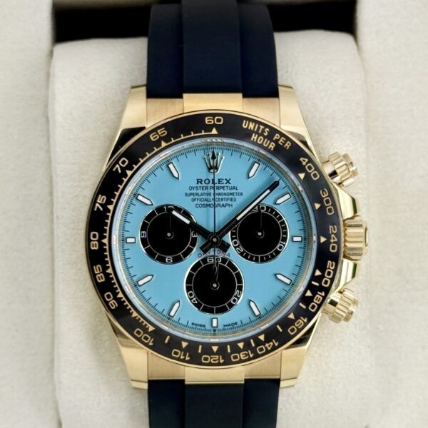NEW 2026 Rolex Daytona 40mm 126518LN Yellow Gold Oysterflex Turquoise Dial