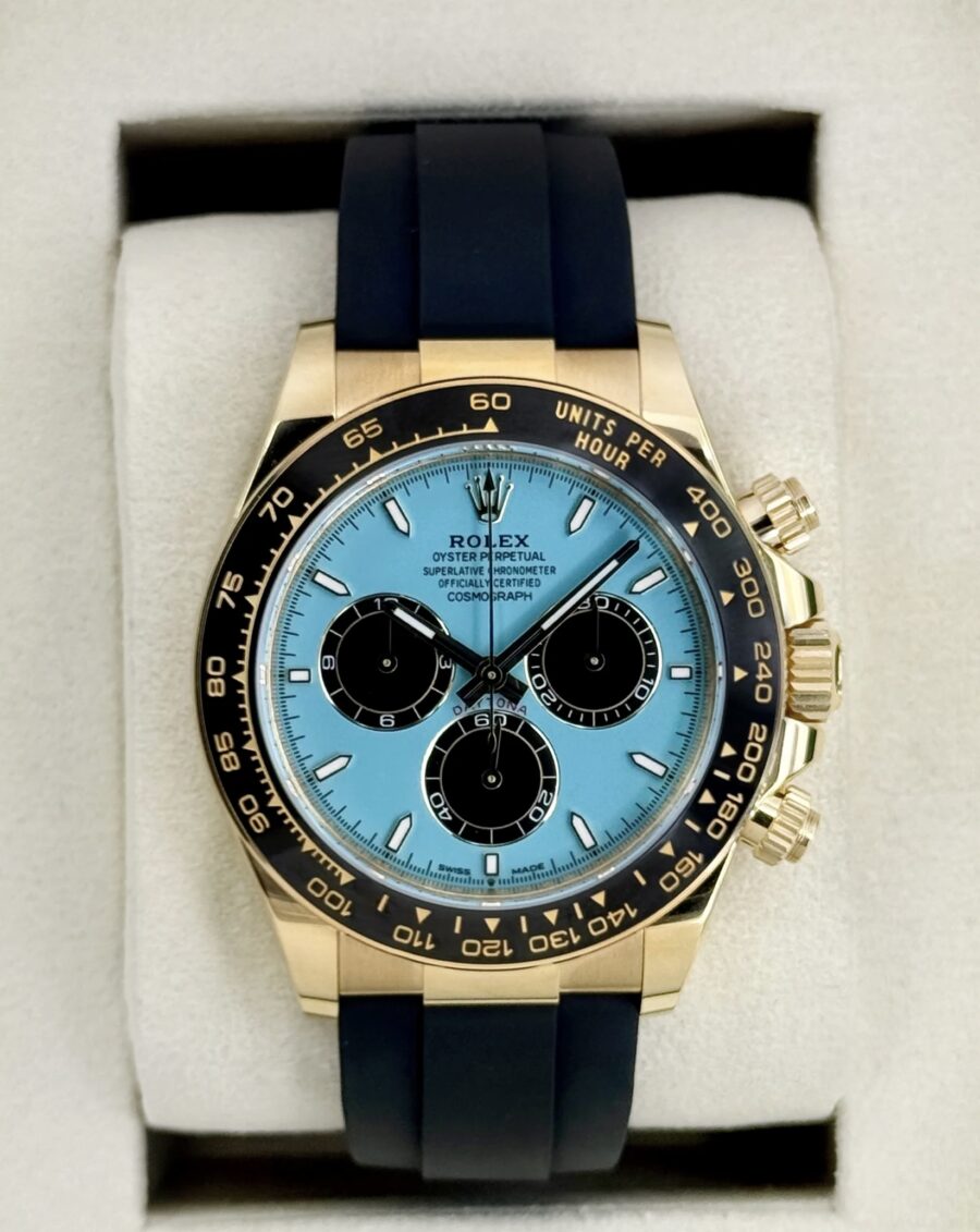 NEW 2026 Rolex Daytona 40mm 126518LN Yellow Gold Oysterflex Turquoise Dial